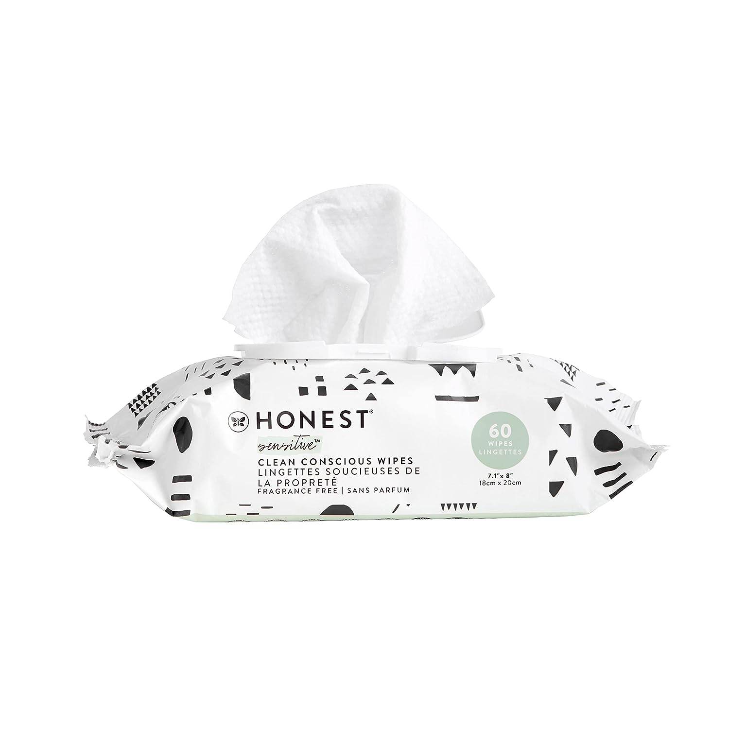 The Honest Company Clean Conscious Wipes | 99% Water, Compostable, Plant-Based, Baby Wipes | Hypoallergenic, EWG Verified | Geo Mood, 288 Count - Concordia Style Boutique