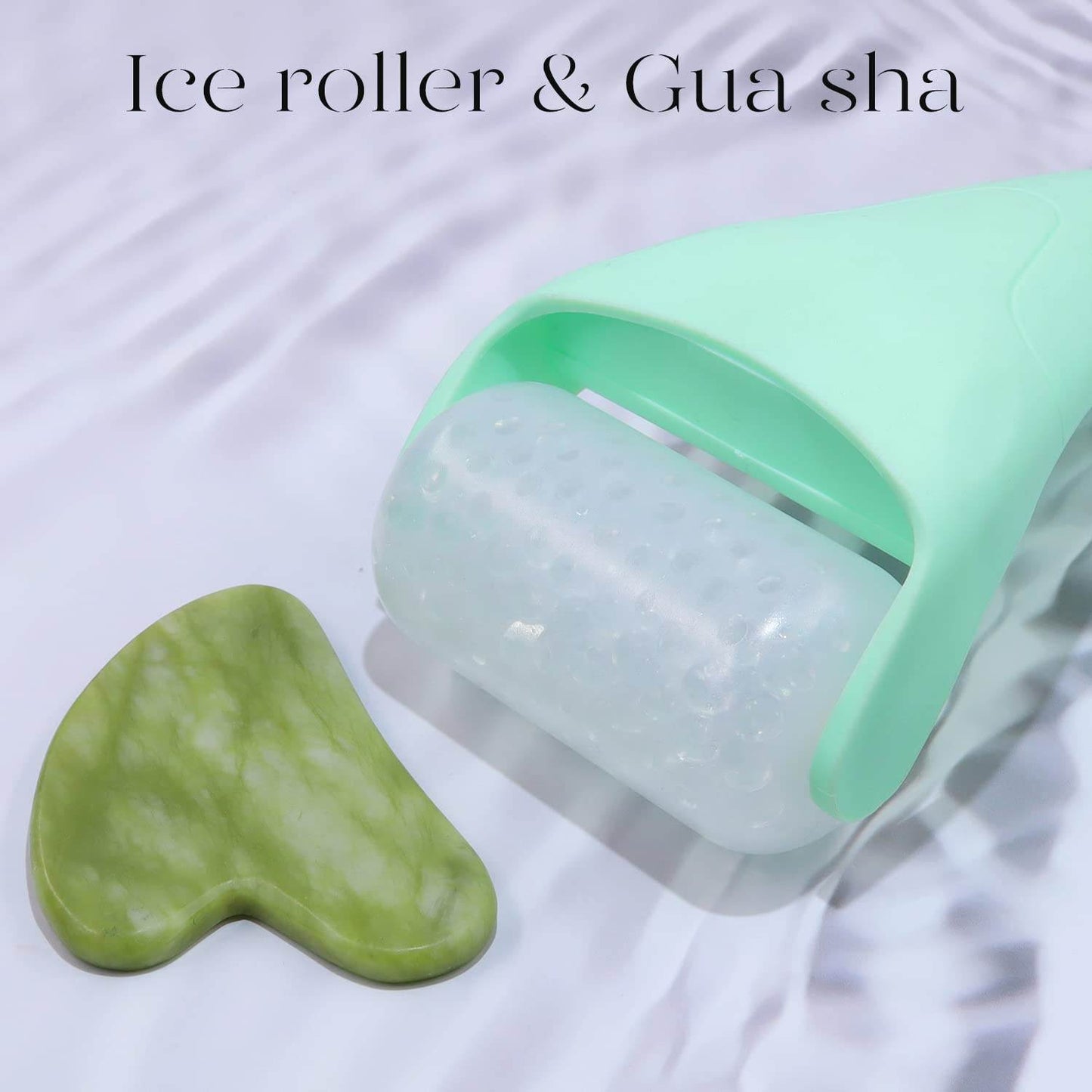 Ice Roller and Gua Sha Facial Tools, Skin Care Tools for Face Reduces Puffiness, Self Care Gift for Men Women - Green - Concordia Style Boutique