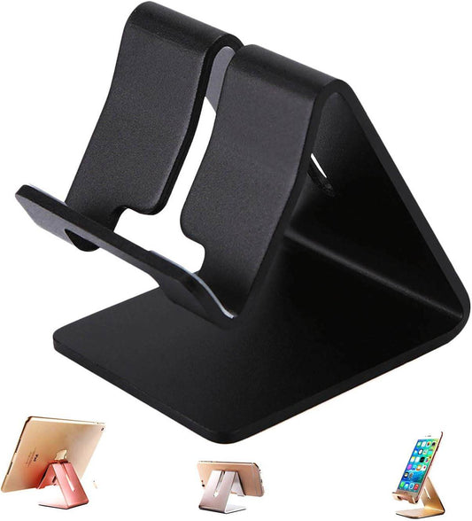 Phone Stand - Aluminum Solid Portable Desktop Holder. Dock Compatible with Phone 13/ 12/ 11 XR/ MAX XS/ Max XR, Kindle Tab (4-13 Inch) -Black - Concordia Style Boutique