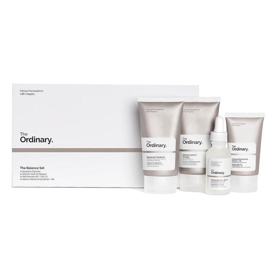 The Ordinary Balance Set (4 Pcs: Squalance Cleanser + Salicylic Acid 2% Masque + Niacinamide 10% + Zinc 1% + Natural Moisturizing Factors + HA) - Concordia Style Boutique