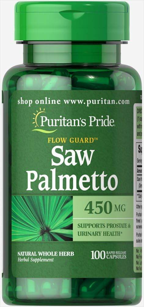 Puritan's Pride Saw Palmetto 450 Mg, Supports Prostate and Urinary Health, 100 Count - Concordia Style Boutique