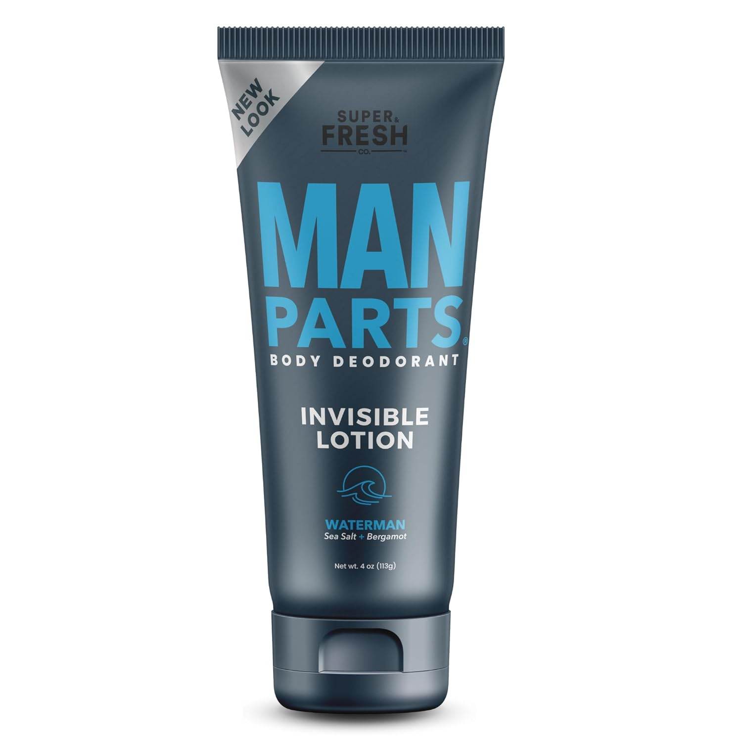 Man Parts - Deodorant for Men - POWDER LOTION - Men's Hygiene Cream for Groin, Butt, & Body - Fresh Control Odor, Anti Chafing, Stop Itch, Absorb Sweat - Aluminum Free - 4 oz Tube - Concordia Style Boutique