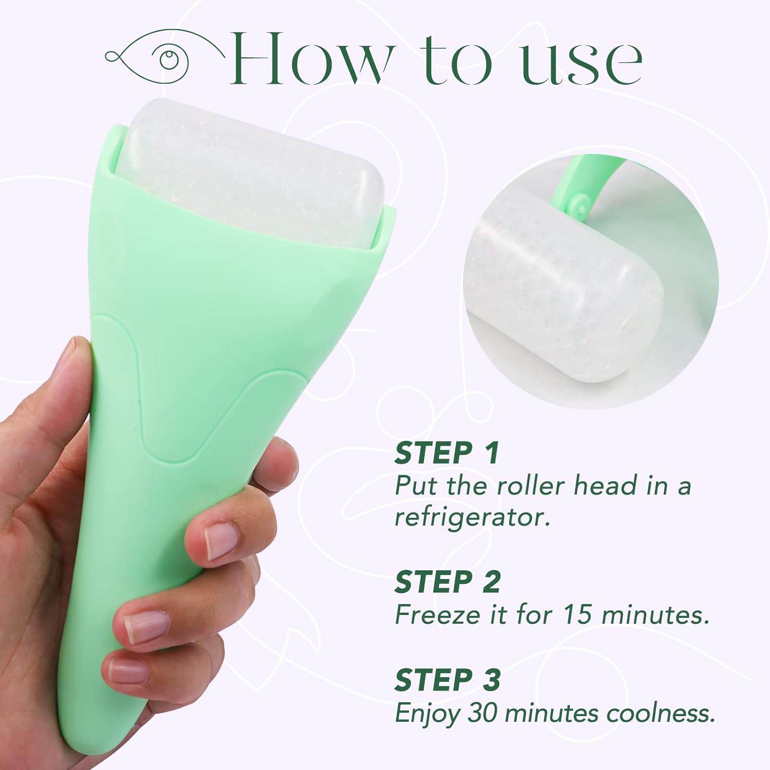 Ice Roller and Gua Sha Facial Tools, Skin Care Tools for Face Reduces Puffiness, Self Care Gift for Men Women - Green - Concordia Style Boutique