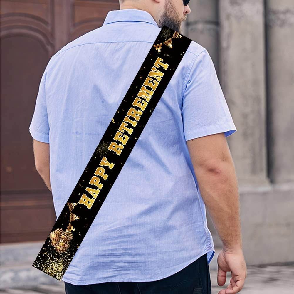 Retirement Party Decorations and Supplies, Black and Gold Retirement Sash for Women & Men, Retirement Party Novelty Retired Sash for Retiree, Officially Retirement Gifts, Retirement Party Favor - Concordia Style Boutique