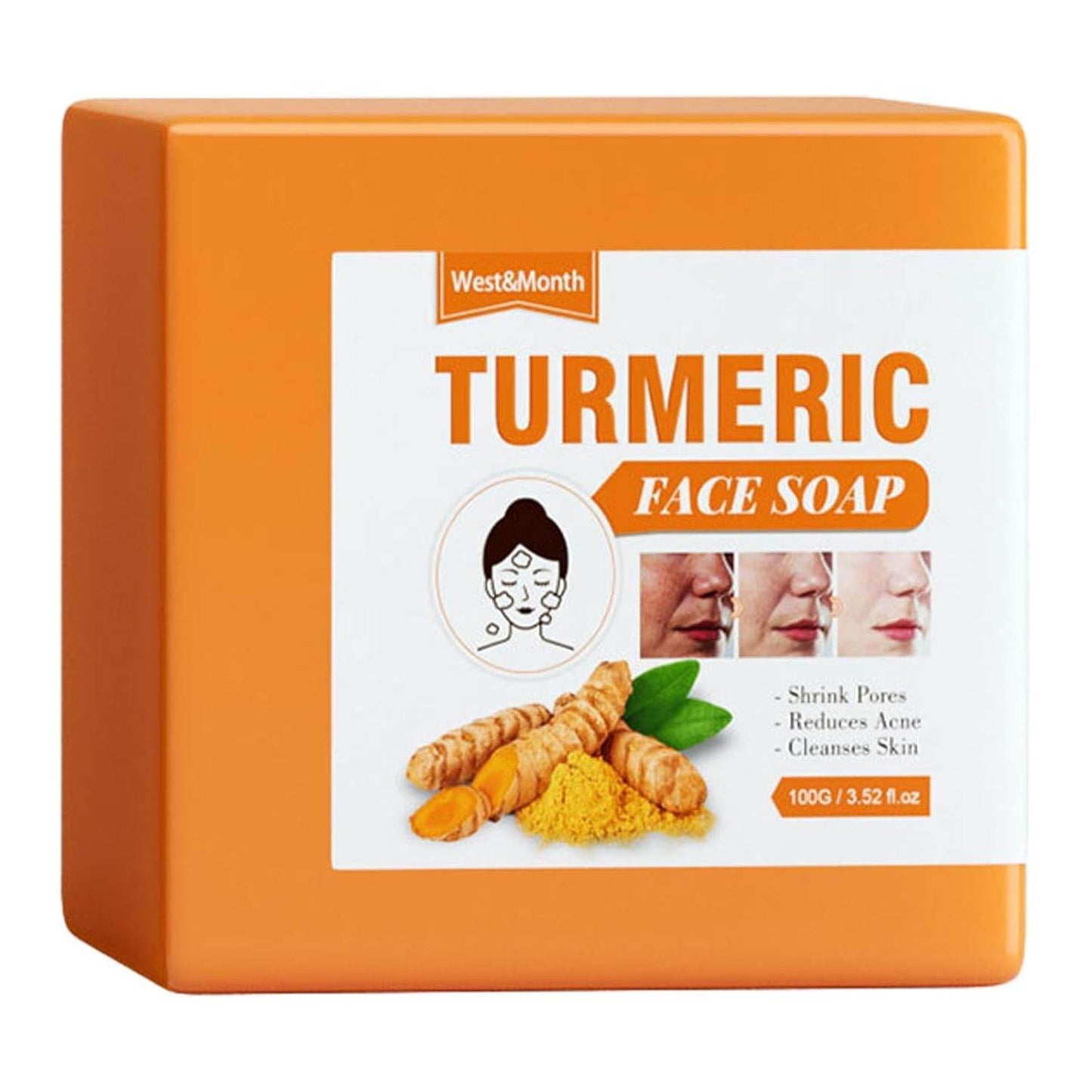 Moisturising Turmeric Face Soap, Turmeric Deep Cleanse Skin Bath Soap, Deep Cleansing Turmeric Face Soap Bar, Turmeric Soap Bar For Deep Cleansing - Concordia Style Boutique