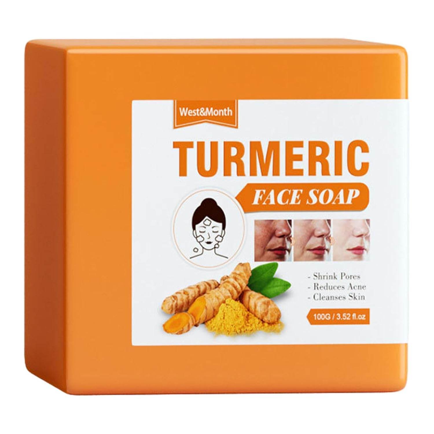Moisturising Turmeric Face Soap, Turmeric Deep Cleanse Skin Bath Soap, Deep Cleansing Turmeric Face Soap Bar, Turmeric Soap Bar For Deep Cleansing - Concordia Style Boutique