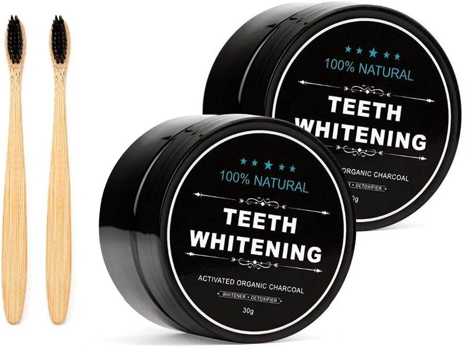 Teeth Whitening Charcoal Powder + Bamboo Brush Oral Care Set, WUBLSYAN Natural Activated Charcoal Teeth Whitener Powder, No Hurt on Enamel or Gum - Concordia Style Boutique
