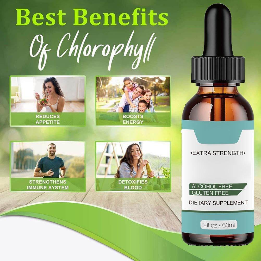 Liquid Chlorophyll Drops Water Soluble Concentrate for Immune System (60ml) - Concordia Style Boutique