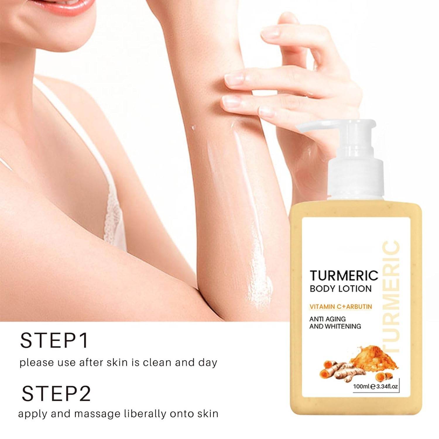 Turmeric Body Moisturising For Women & Men Body Care Product Peach Lotion (White, One Size) - Concordia Style Boutique