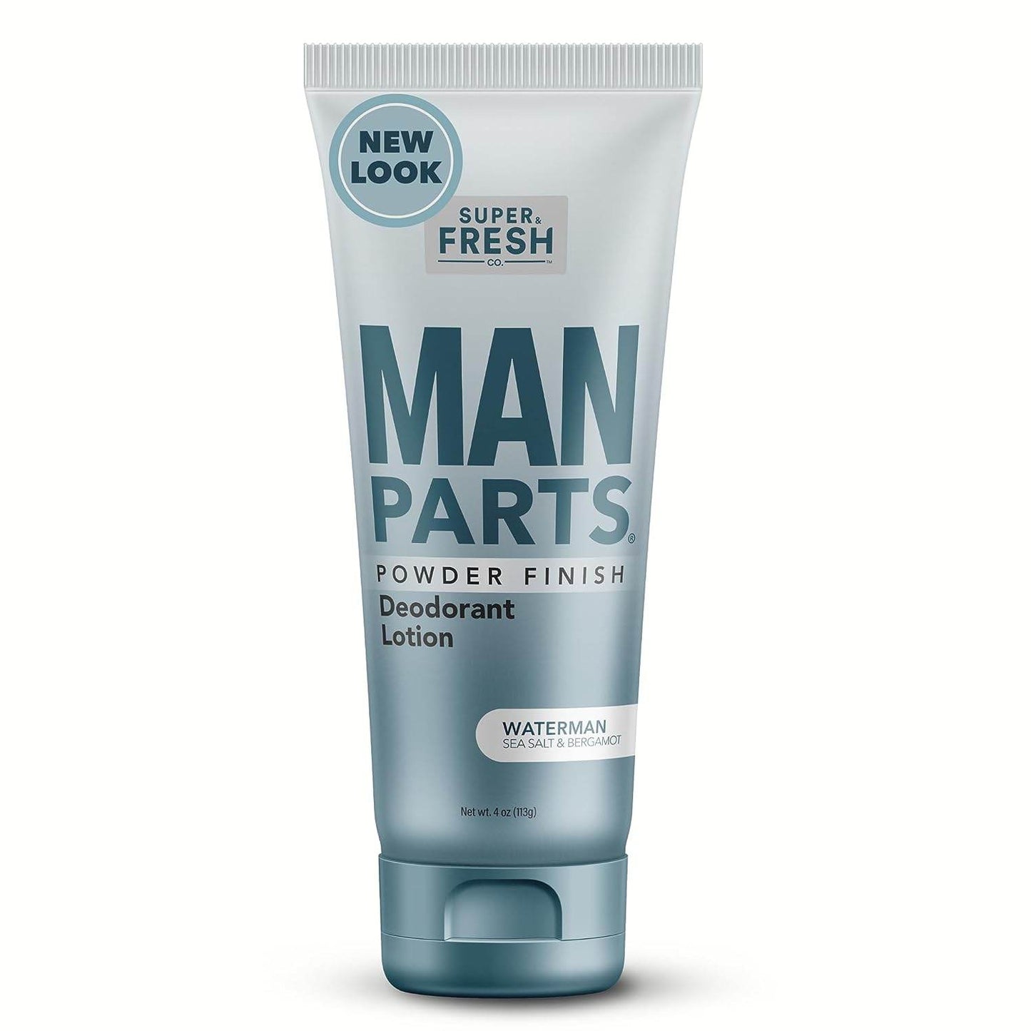 Man Parts - Deodorant for Men - POWDER LOTION - Men's Hygiene Cream for Groin, Butt, & Body - Fresh Control Odor, Anti Chafing, Stop Itch, Absorb Sweat - Aluminum Free - 4 oz Tube - Concordia Style Boutique