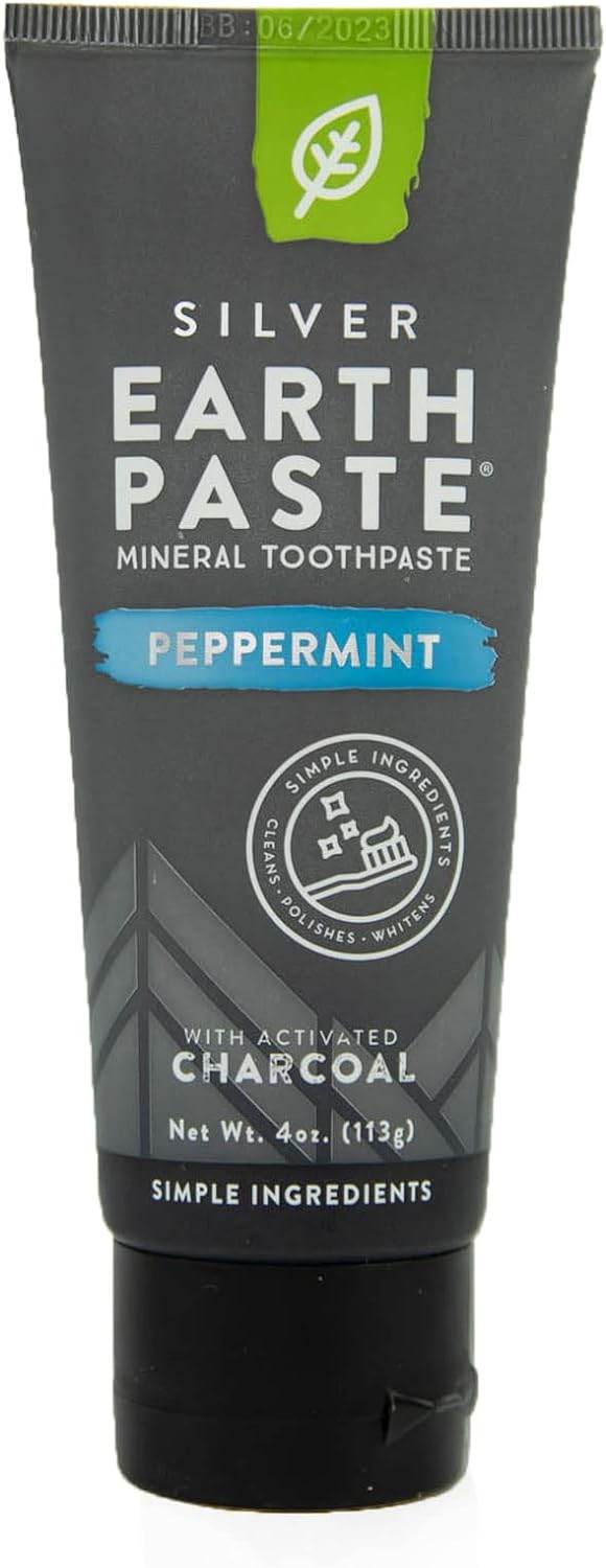 Redmond Earthpaste with Silver - Natural Non-Fluoride Toothpaste, 4 Ounce Tube (Peppermint) - Concordia Style Boutique