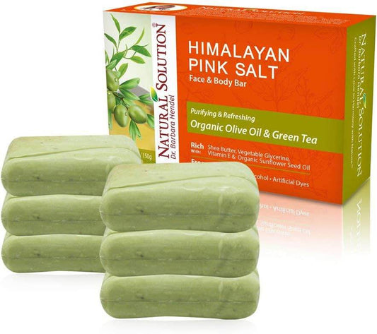 Natural Solution Himalayan Pink Salt Bath, Green Tea Soap Bar (6-Pack), Olive Oil & Green Tea Soap Bar (6-Pack) - Concordia Style Boutique