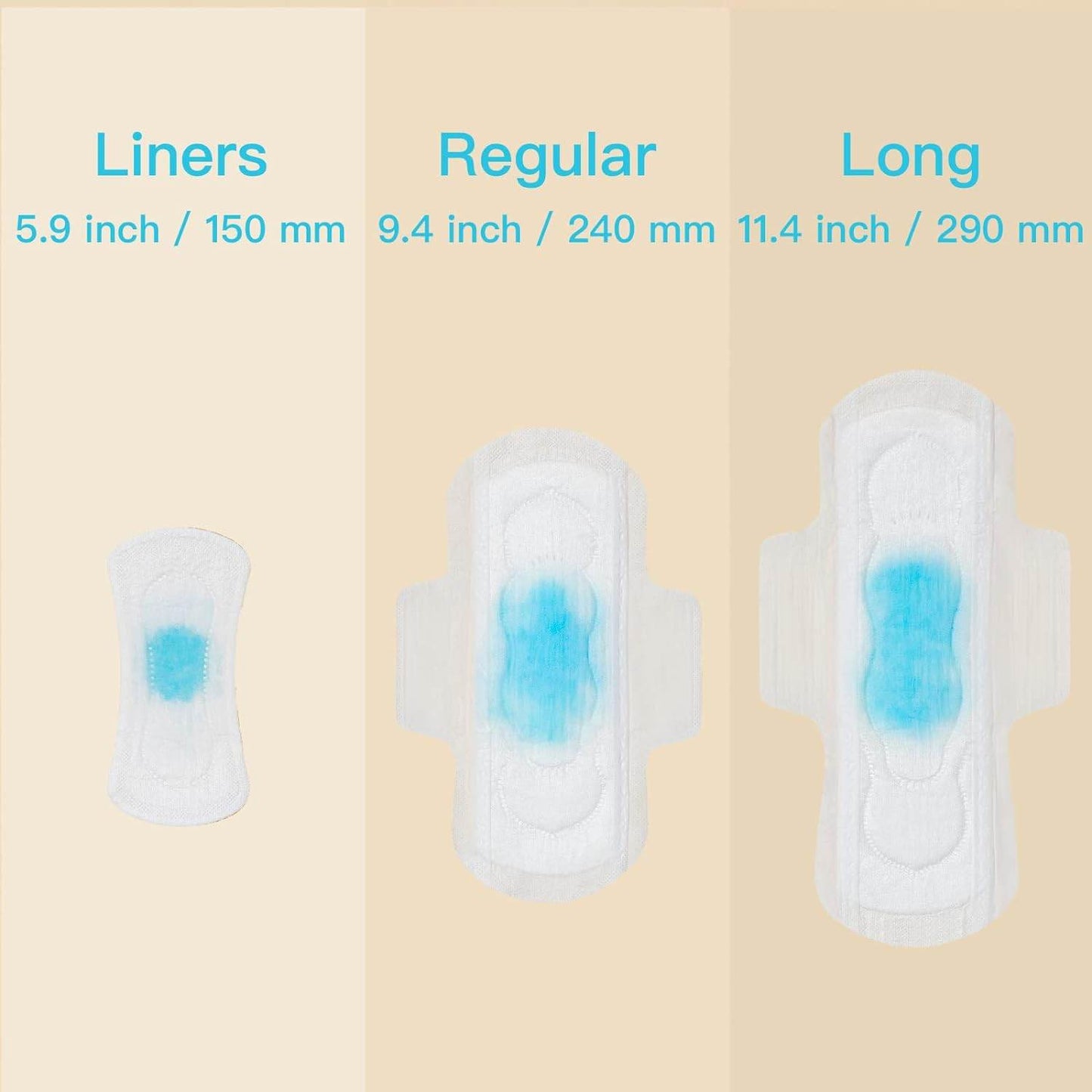 Bamboo Viscose Sanitary Pads with Wings 100% Natural Sanitary Pads Chlorine and Fragrance Free Heavy Absorbency Sanitary Napkins for Women 8 Count - Concordia Style Boutique