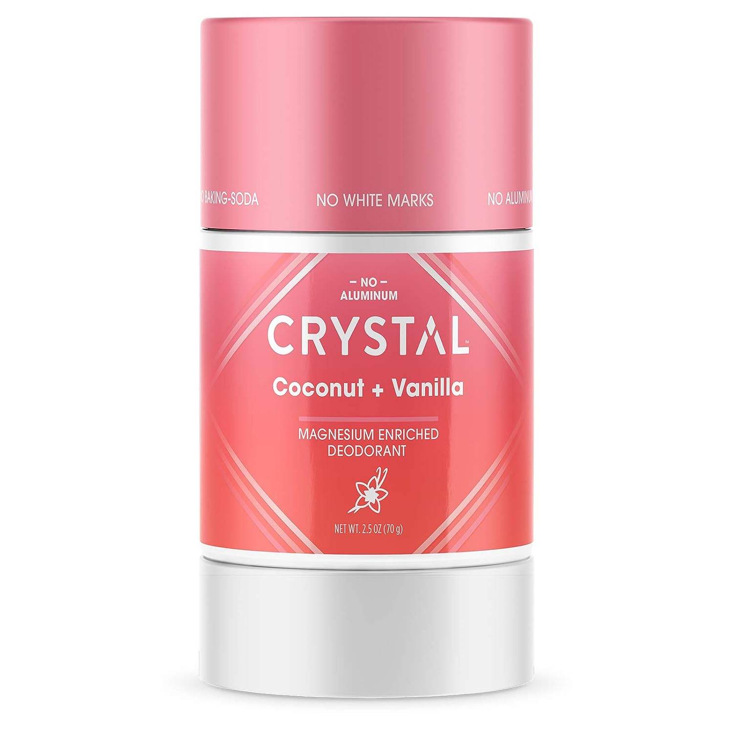 Crystal Magnesium Solid Stick Natural Deodorant, Non-Irritating Aluminum Free Deodorant for Men or Women, Safely and Effectively Fights Odor, Baking Soda Free, Coconut + Vanilla, 2.5 oz - Concordia Style Boutique