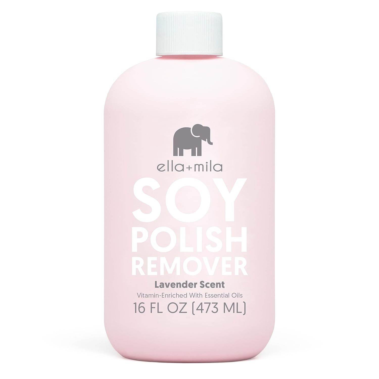 ella+mila Soy Nail Polish Remover Non-Acetone Nail Polish Remover - Non-Toxic Fingernail Polish Remover - Enriched with Lavender Essential Oil & Vitamins A,C & E (4 fl oz) - Concordia Style Boutique