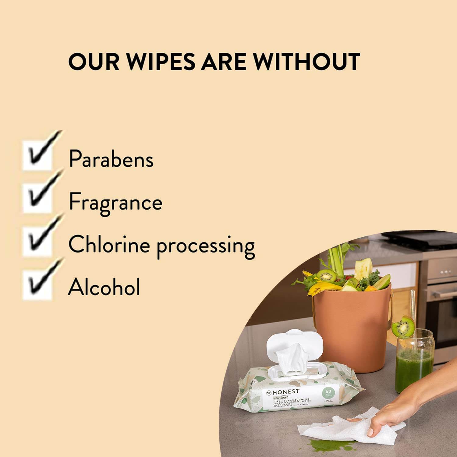 The Honest Company Clean Conscious Wipes | 99% Water, Compostable, Plant-Based, Baby Wipes | Hypoallergenic, EWG Verified | Geo Mood, 288 Count - Concordia Style Boutique