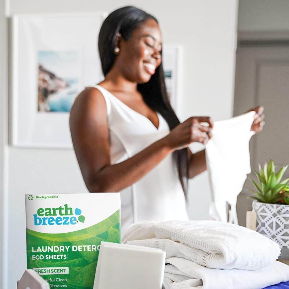 Earth Breeze Laundry Detergent Sheets - Fresh Scent - No Plastic Jug (60 Loads) 30 Sheets, Liquidless Technology… - Concordia Style Boutique