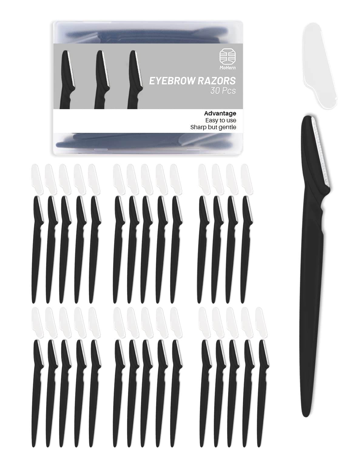 Eyebrow Razor for Women, 30 Pcs Dermaplane Razor for Women Face, Multipurpose Black Face Razors for Women and Men by MoHern - Concordia Style Boutique
