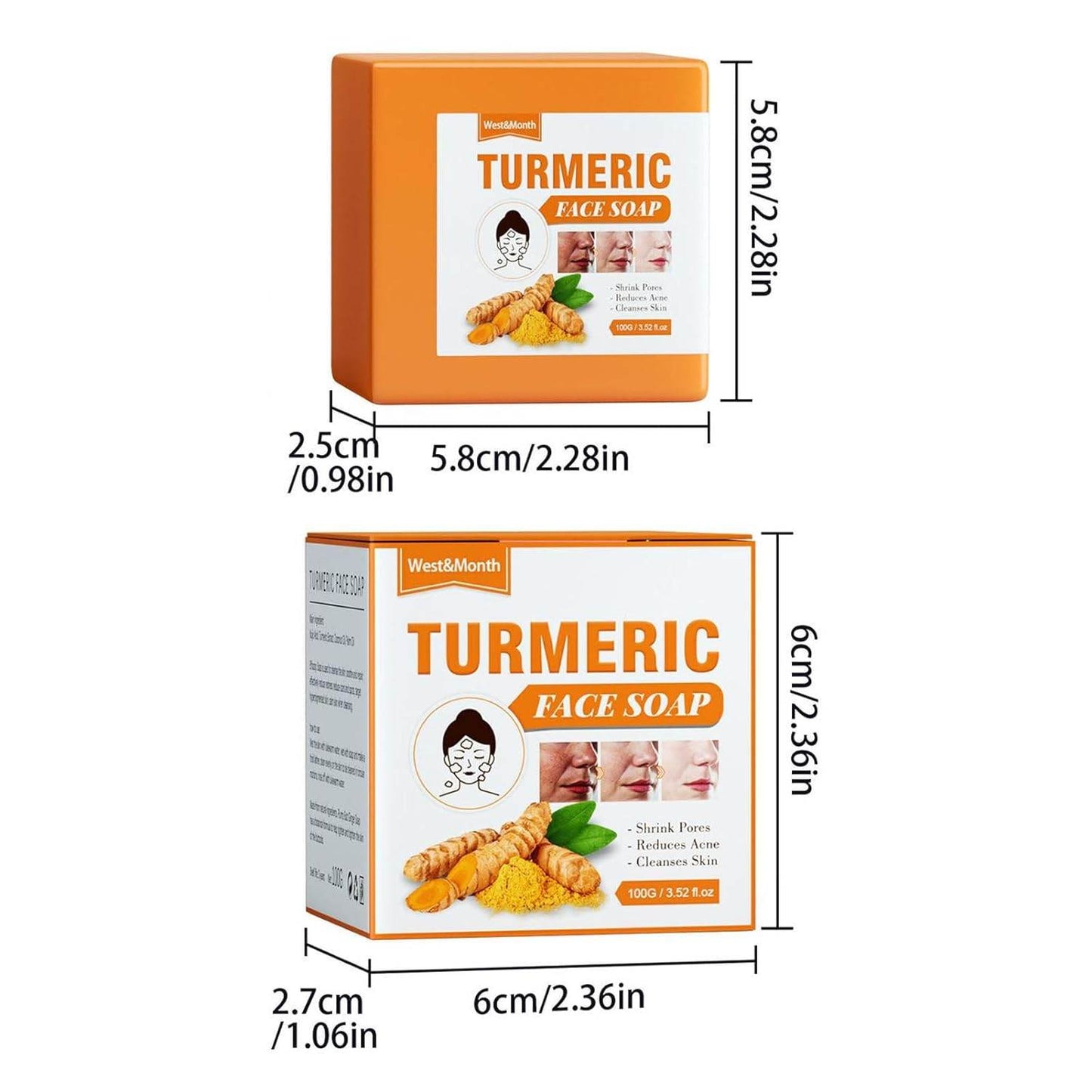 Moisturising Turmeric Face Soap, Turmeric Deep Cleanse Skin Bath Soap, Deep Cleansing Turmeric Face Soap Bar, Turmeric Soap Bar For Deep Cleansing - Concordia Style Boutique