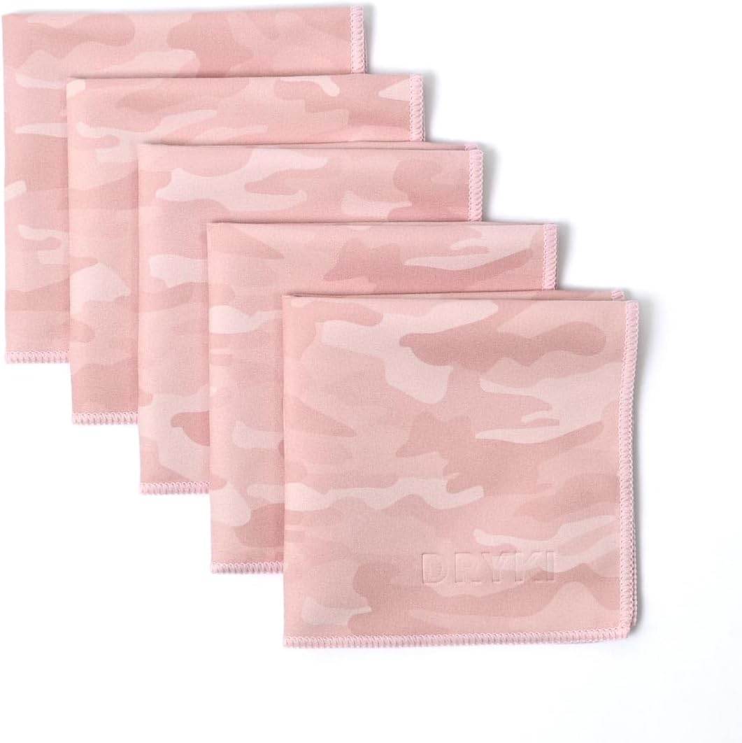 DRYKI - Sweat Absorbing Handkerchiefs - The Original Sport Microfiber Hankies for Wicking Sweat from Hands, Face, Body (Classic Black, 5 Pack) - Concordia Style Boutique