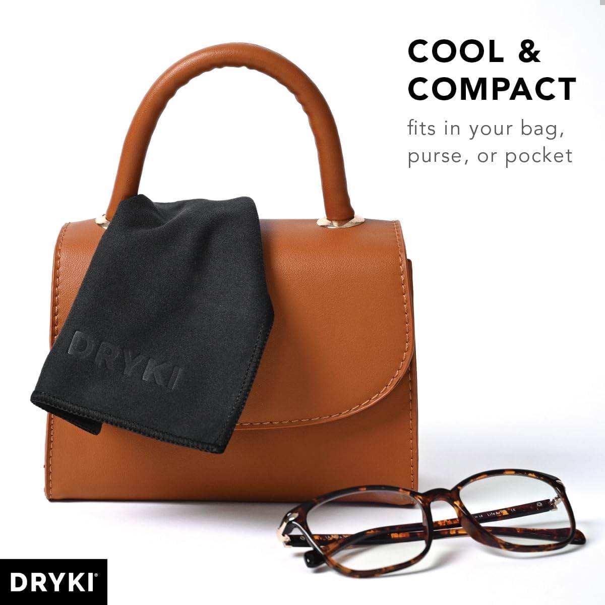 DRYKI - Sweat Absorbing Handkerchiefs - The Original Sport Microfiber Hankies for Wicking Sweat from Hands, Face, Body (Classic Black, 5 Pack) - Concordia Style Boutique