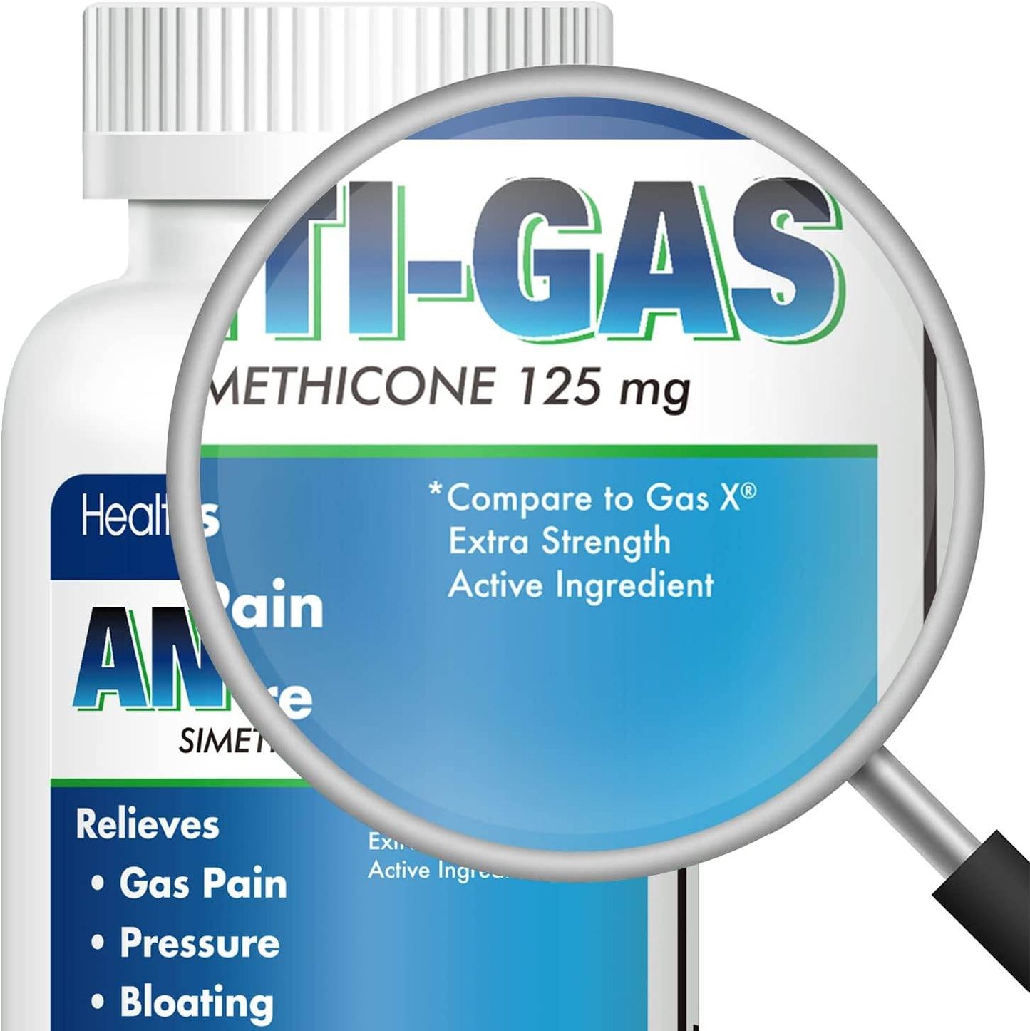 Gas Relief 150 Counts | Simethicone 125mg Softgel | Extra Strength | Fast Relieves Gas Pain, Pressure & Bloating - Concordia Style Boutique