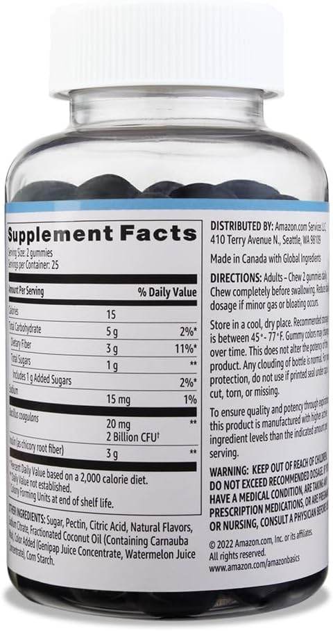 Amazon Basics Prebiotic & Probiotic Gummies, 2 Billion CFU, Blue Raspberry, 50 Count (2 per Serving) (Previously Solimo) - Concordia Style Boutique