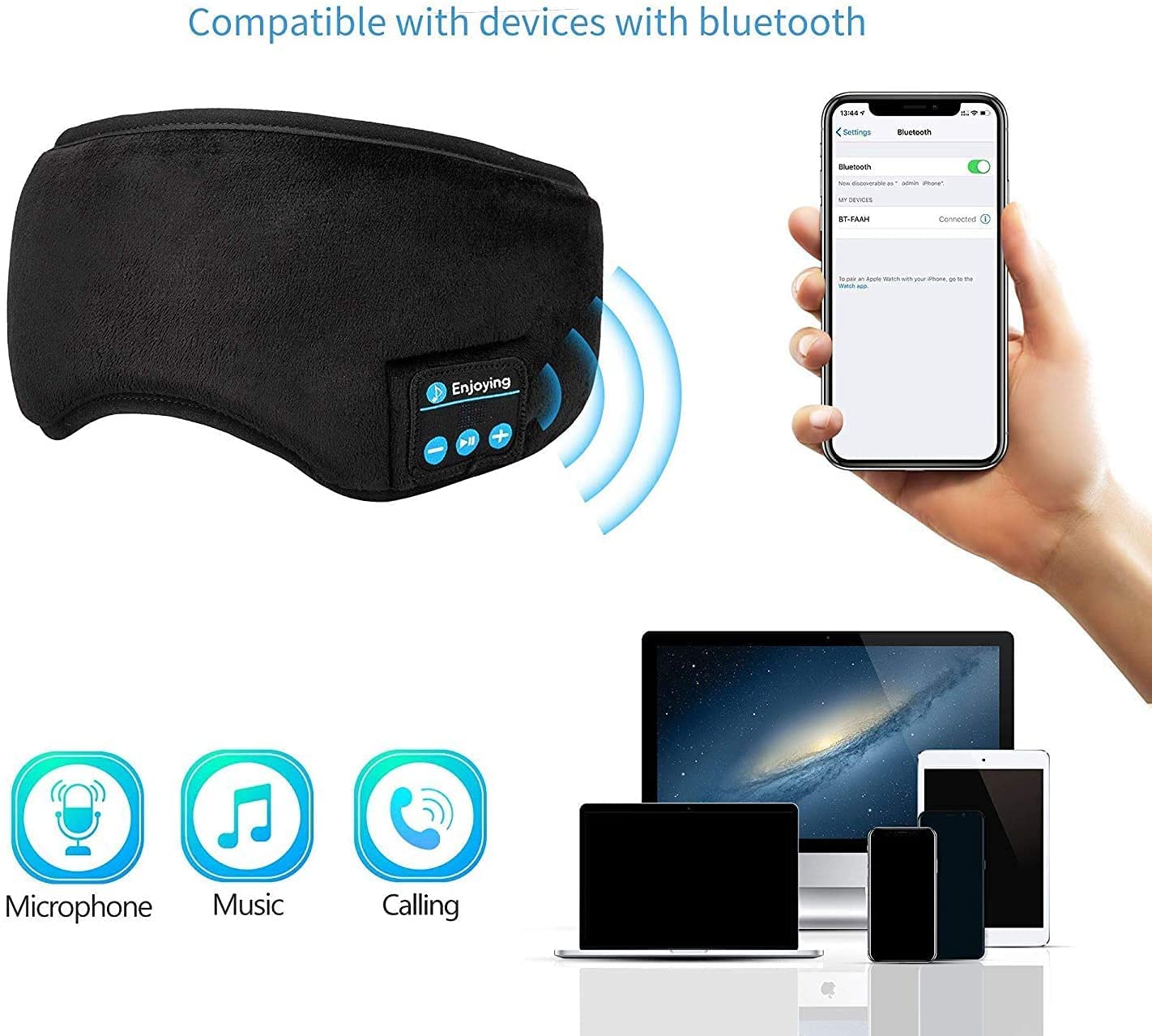 Sleep Headphones Bluetooth Eye Mask - Concordia Style Boutique