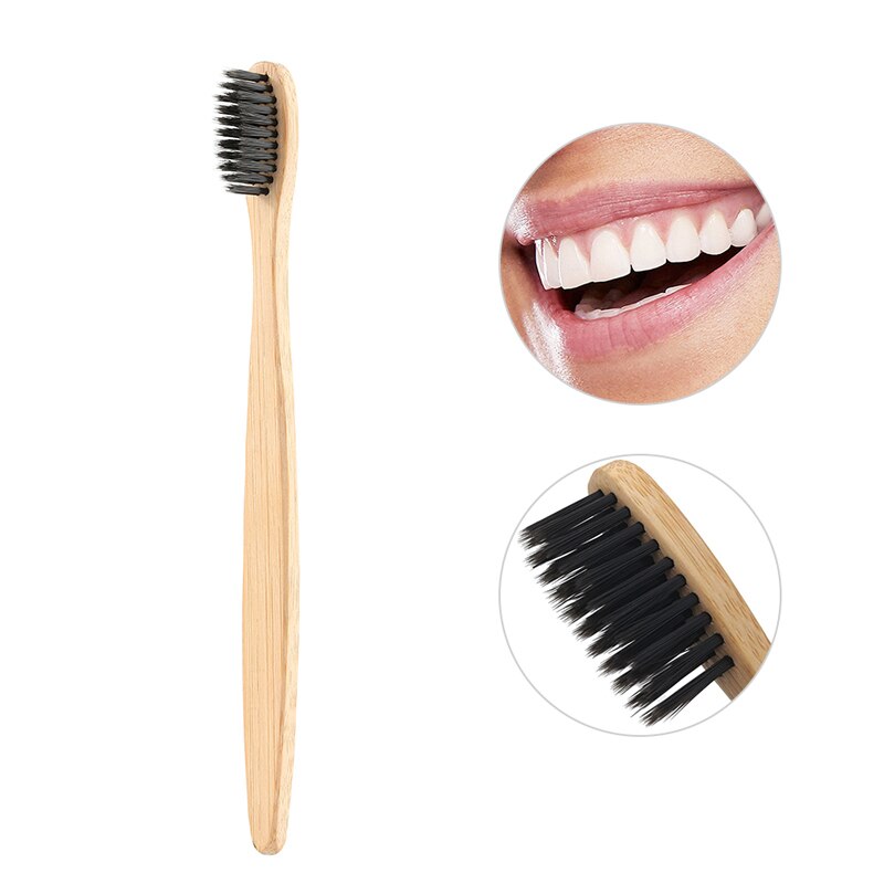 Eco-Friendly Natural Bamboo Charcoal Toothbrush Soft Bristle Wooden Handle Adult Teeth Clean Travel Tooth Brush - Concordia Style Boutique