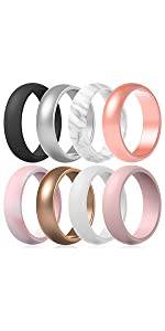 ThunderFit Silicone Wedding Rings for Men, Breathable Step Edge 2 Layer - 10 mm Width - 2.3 mm Thick - Concordia Style Boutique