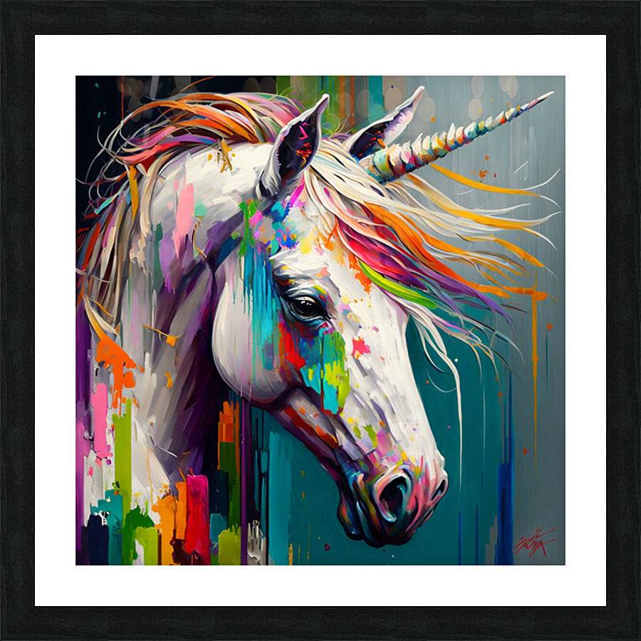 Unicorn Colored palette knife oil painting Abstract by Goldfishwallart - Concordia Style Boutique
