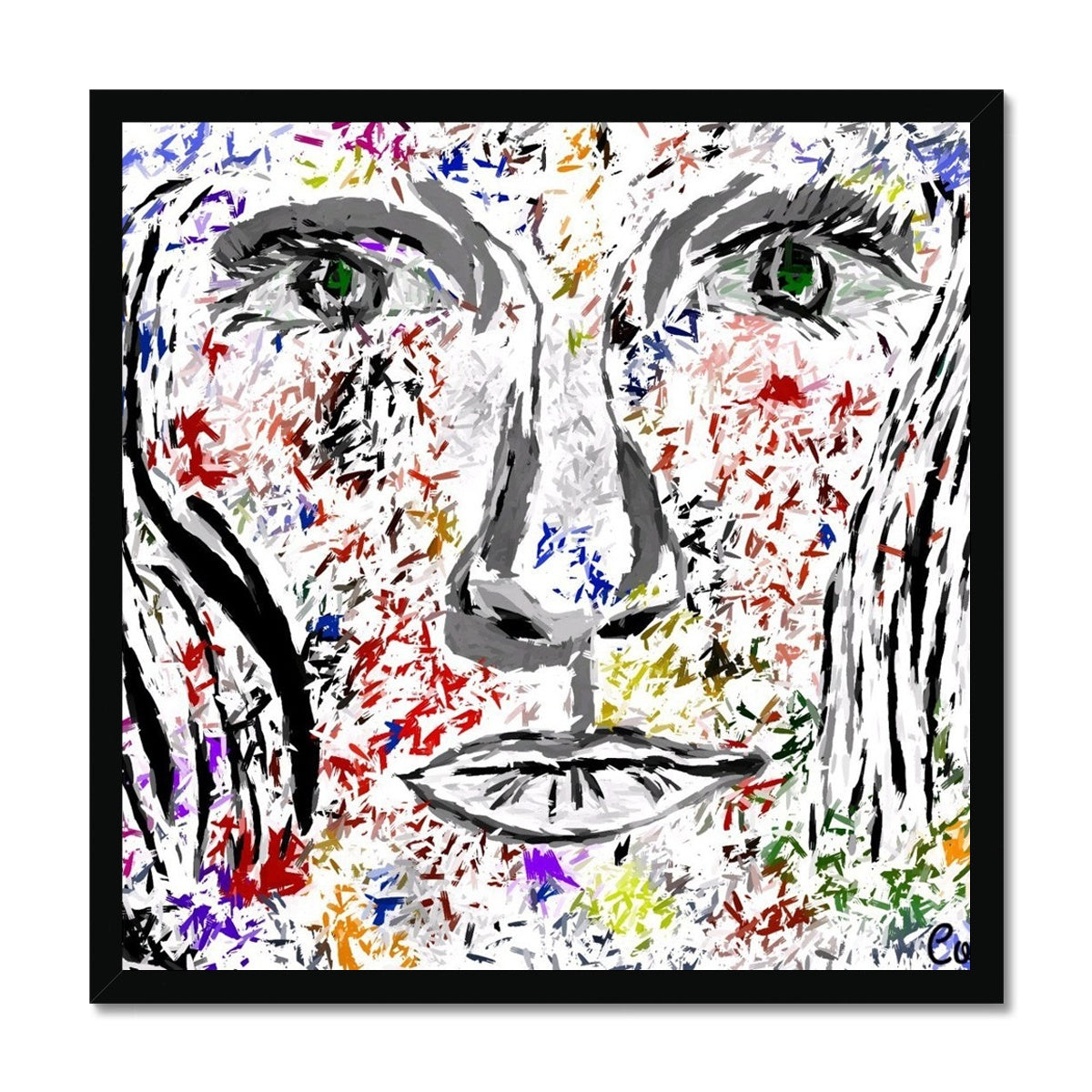 Woman in Color Framed Print