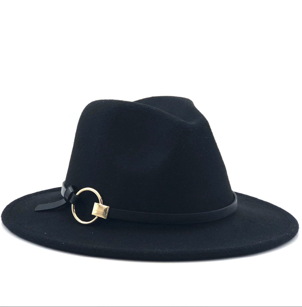 Wool Fedora Hat Hawkins Felt Cap Wide Brim Ladies Trilby Chapeu Feminino Hat Women Men Jazz Church Godfather Sombrero Caps - Premium hat from Concordia Style Boutique - Just $18.75! Shop now at Concordia Style Boutique