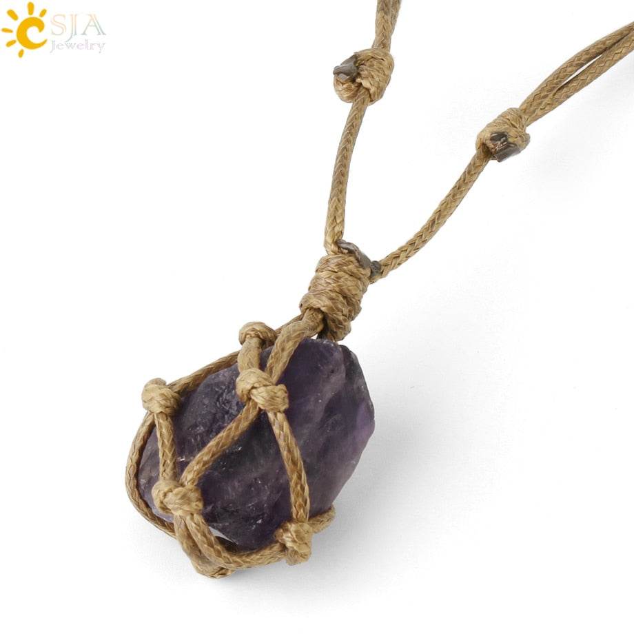 Natural Stone Rope Wrap Necklace - Concordia Style Boutique