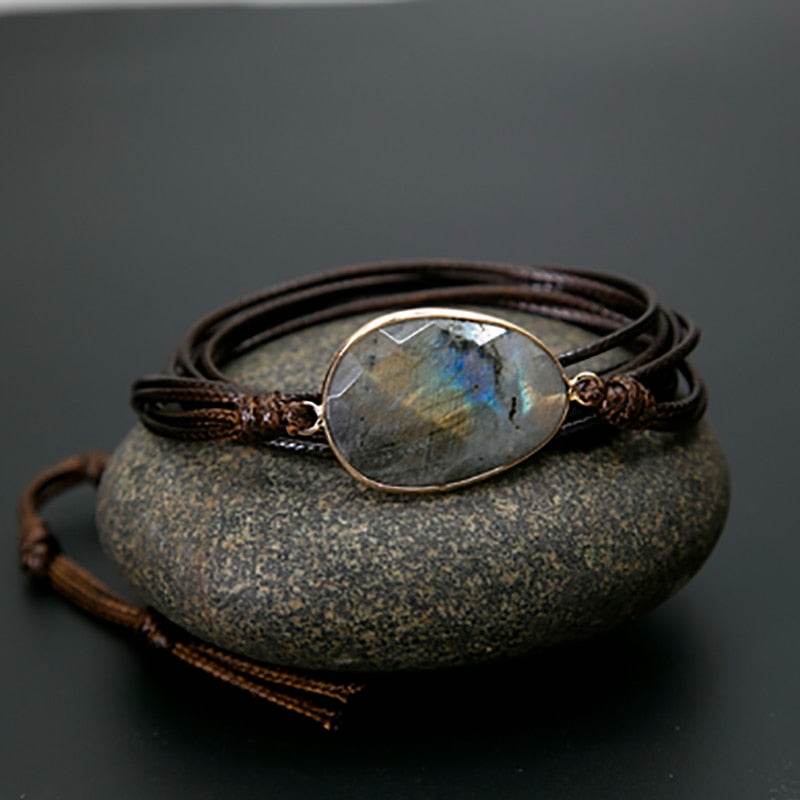 Rope Wrap Bracelet Natural Stones - Concordia Style Boutique