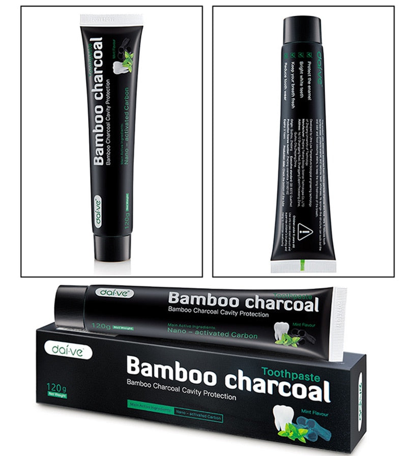Natural Black Bamboo Charcoal Toothpaste - 120 g - Organic Food Grade Activated Toothpastes Teeth Oral Care - Concordia Style Boutique