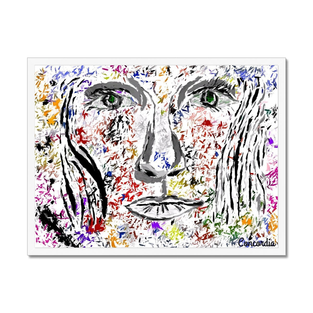 Woman in Color Framed Print