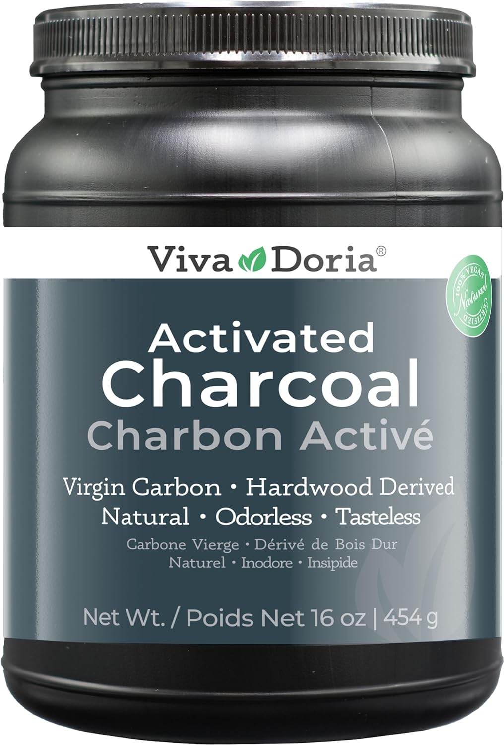 Activated Charcoal Powder, Hardwood Derived, Food Grade - Glass Jar - USA Shipping Only - Concordia Style Boutique