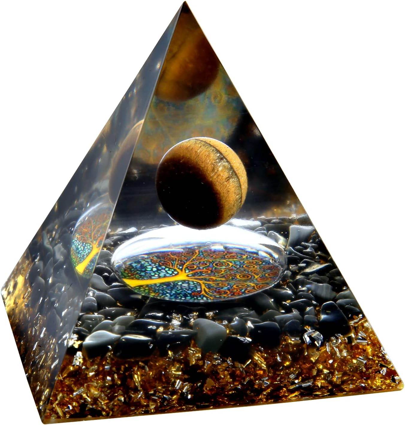 Orgone Pyramid for Positive Energy, Crystal Pyramid Orgonite Pyramid Protection - Concordia Style Boutique