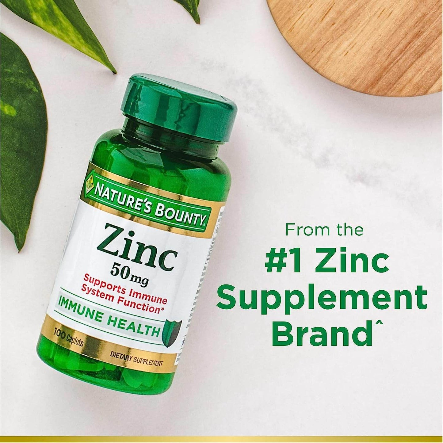 Nature's Bounty Zinc, Immune Support, 50 mg, Caplets, 100 Ct - Concordia Style Boutique