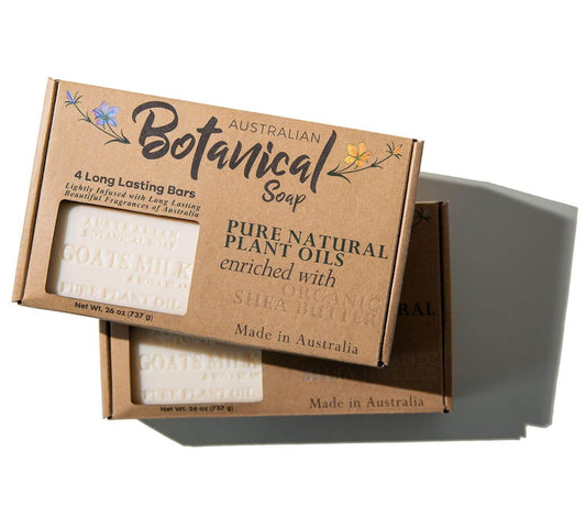 Australian Botanical Soap, Goat's Milk & Soya Bean Oil Pure Plant Oil Soap, 6.8 oz. 193g Bars - 8 Count - Packaging May Vary - Concordia Style Boutique