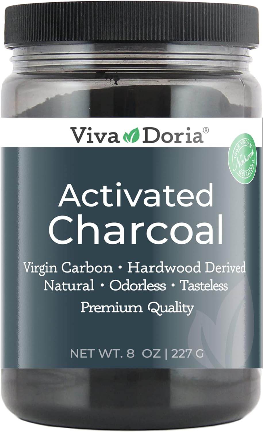 Activated Charcoal Powder, Hardwood Derived, Food Grade - Glass Jar - USA Shipping Only - Concordia Style Boutique