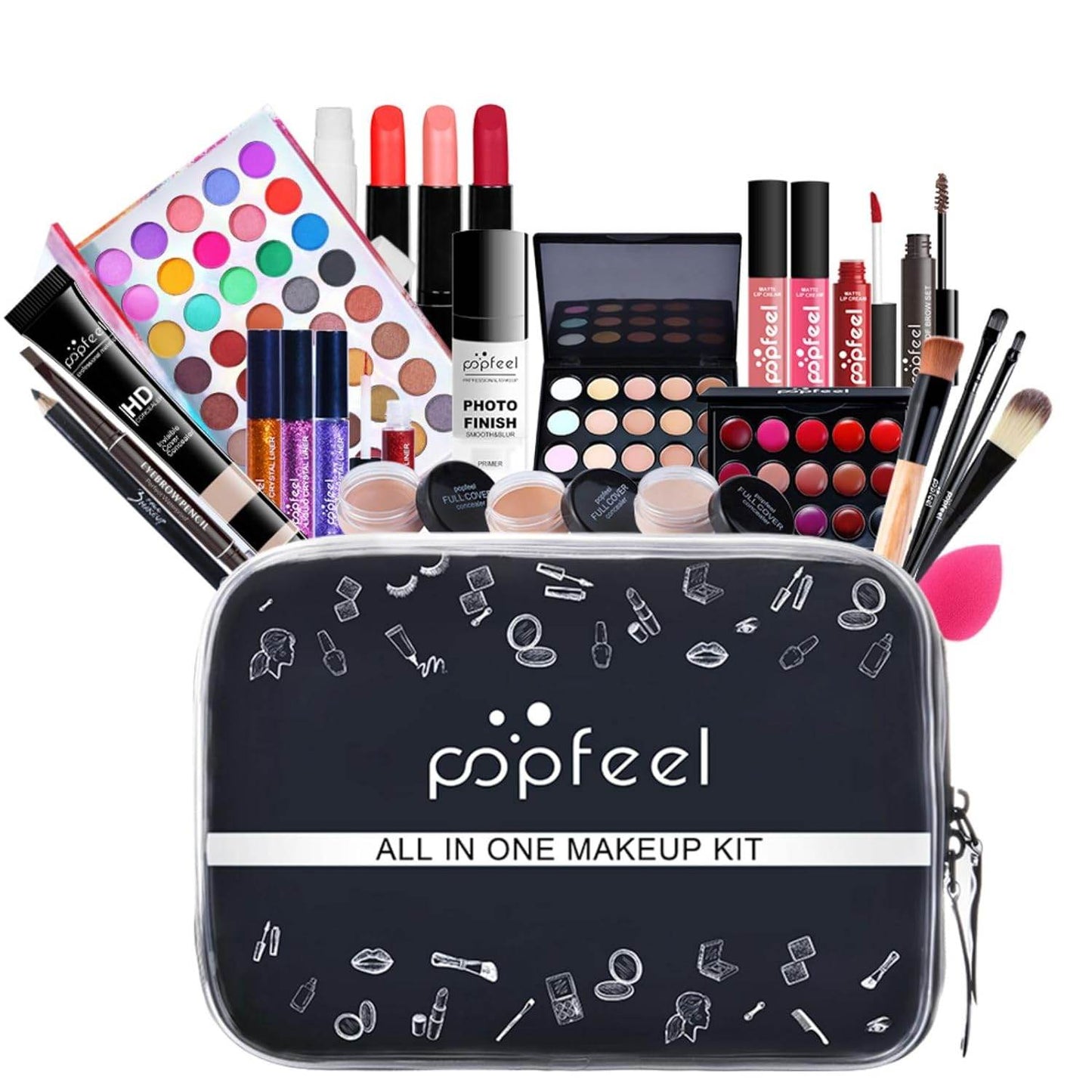 All-in-One Holiday Gift Makeup Set Cosmetic Essential Starter Bundle Include Eyeshadow Palette Lipstick Concealer Blush Mascara Foundation Face Powder - Makeup Kit for Women Full Kit - Concordia Style Boutique