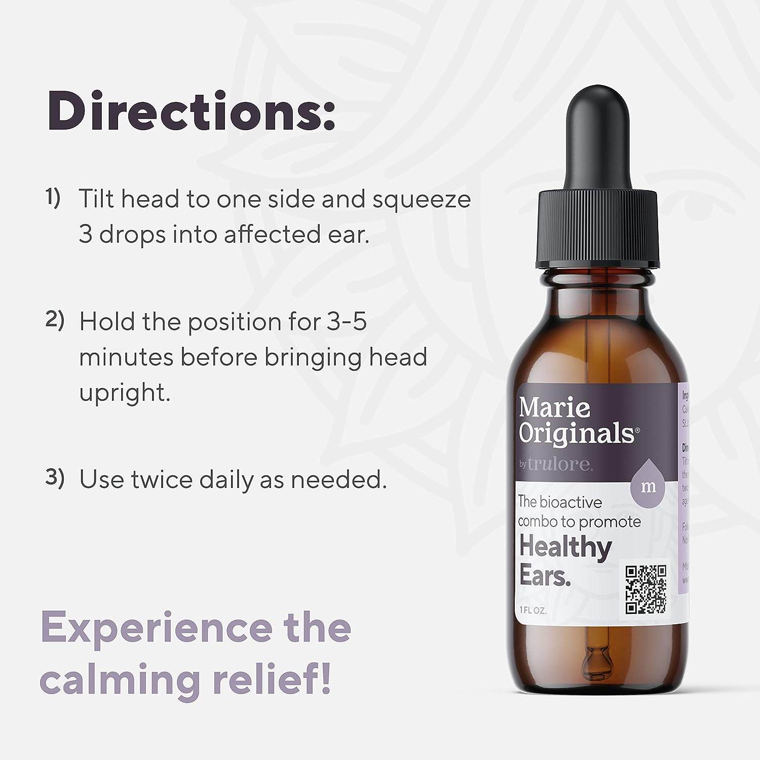 Organic Ear Oil for Earache Irritation, All Natural Eardrops for Infection Prevention, Swimmer's Ear and Wax Removal - Kids, Adults, Baby, Dog Earache Remedy - with Mullein, Garlic | Marie Originals - Concordia Style Boutique