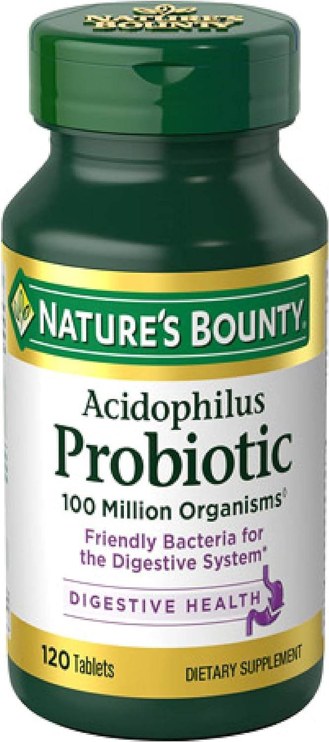 Nature's Bounty Acidophilus Probiotic, Daily Probiotic Supplement, Supports Digestive Health, 1 Pack, 120 Tablets - Concordia Style Boutique