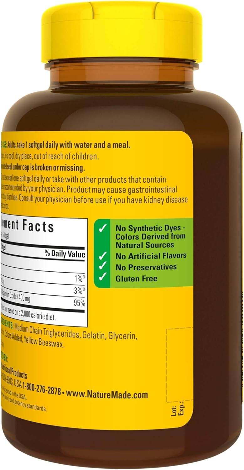 Nature Made Extra Strength Magnesium Oxide 400 mg, Dietary Supplement for Muscle Support, 110 Count - Concordia Style Boutique