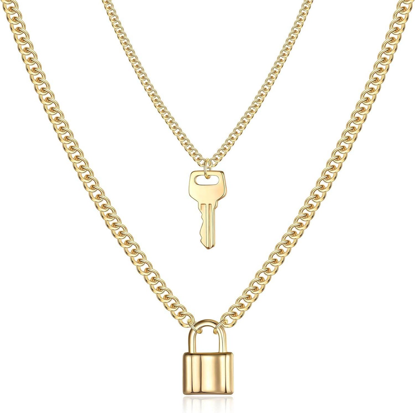 Turandoss Dainty Layered Choker Necklace, Handmade 14K Gold Plated Y Pendant Necklace Multilayer Bar Disc Necklace Adjustable Layering Choker Necklaces for Women - Concordia Style Boutique