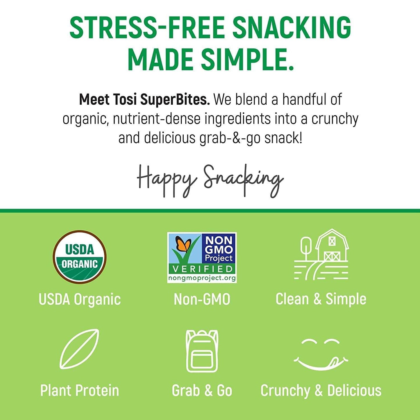 Tosi Organic SuperBites Vegan Snacks, Blueberry Almond, 1 Oz, Pack of 1 - Concordia Style Boutique