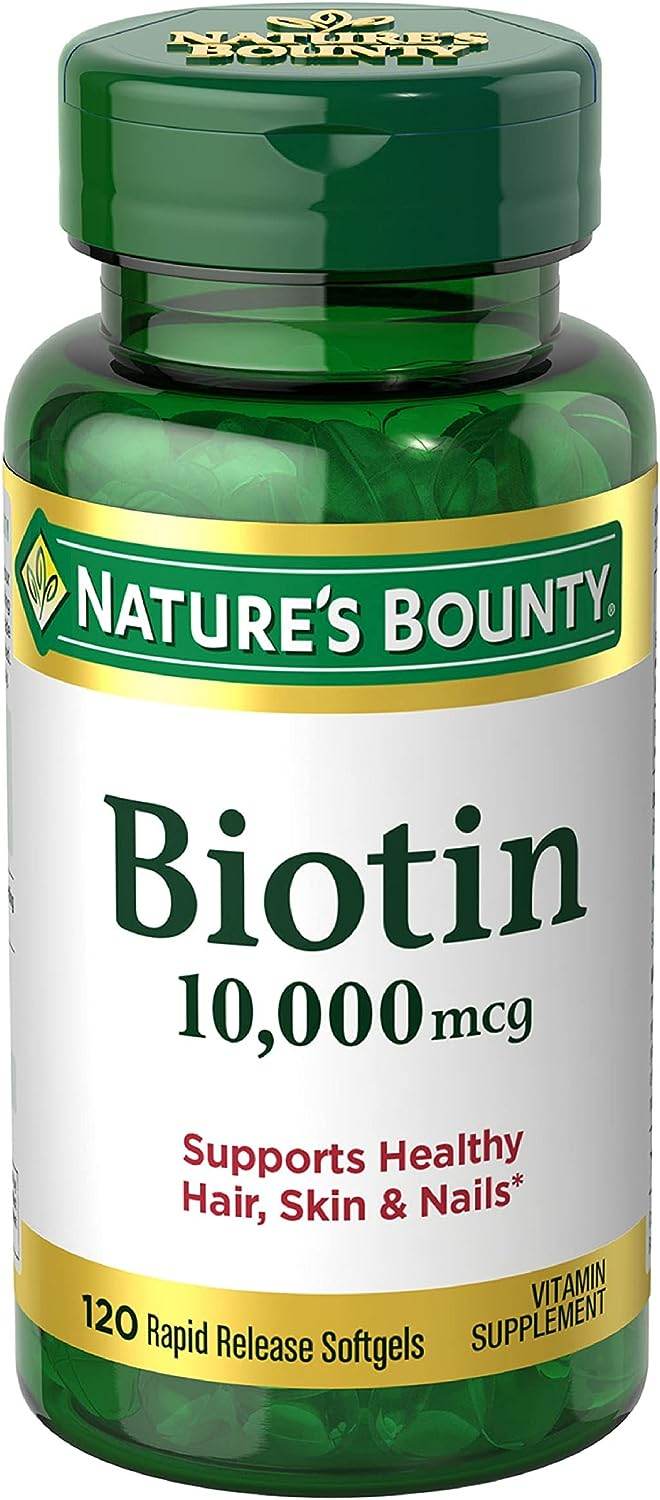 Nature's Bounty Biotin, Supports Healthy Hair, Skin and Nails, 10,000 mcg, Rapid Release Softgels, 120 Ct - Concordia Style Boutique