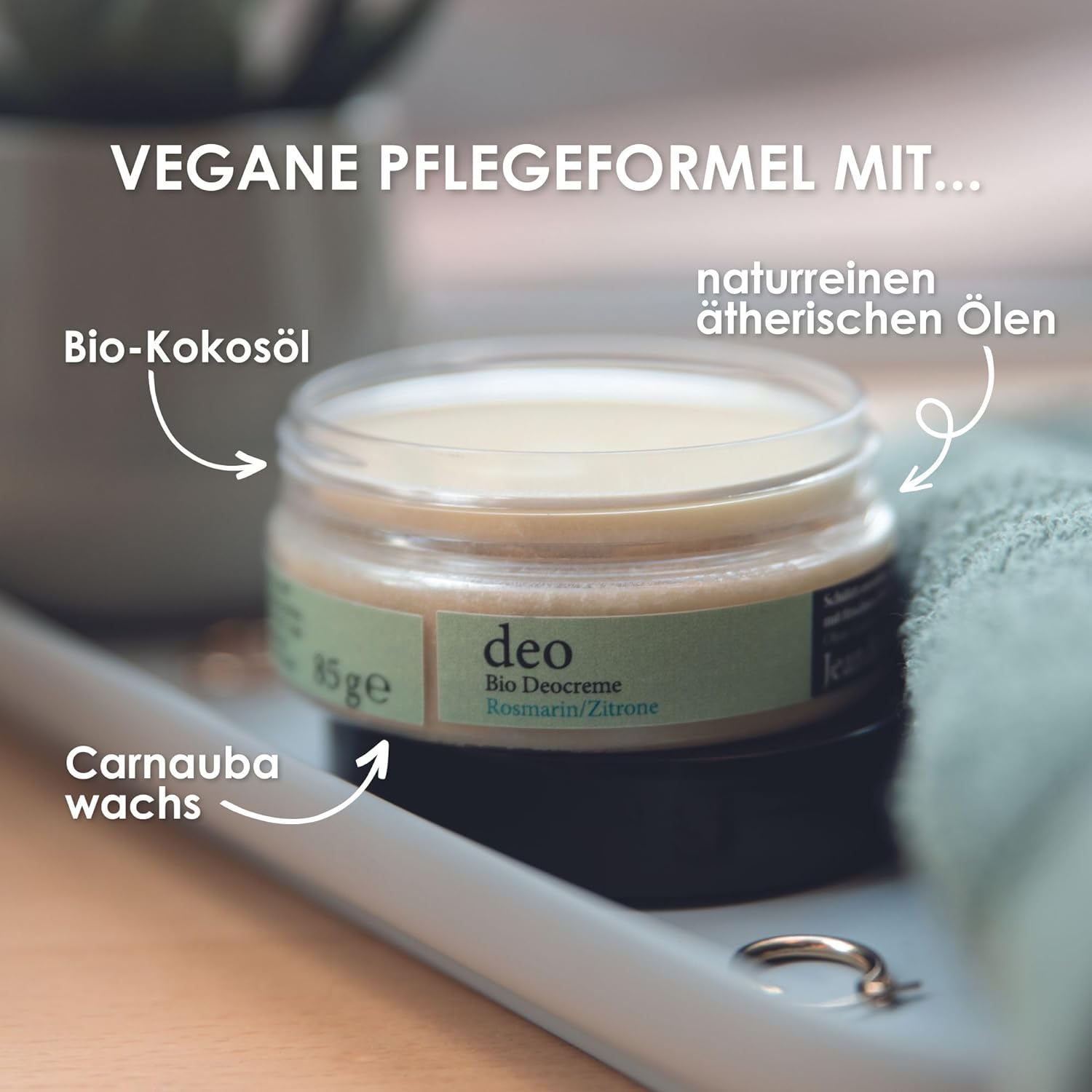 Natural & Organic Deo Cream Rosemary Lemon by Jean&Len, deodorant for Men and Women, with organic ingredients, vegan, 0.18 Oz. - Concordia Style Boutique